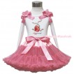Easter White Tank Top Dusty Pink Ruffles & Bow & Grey Rabbit Painting & Dusty Pink Pettiskirt MG1544